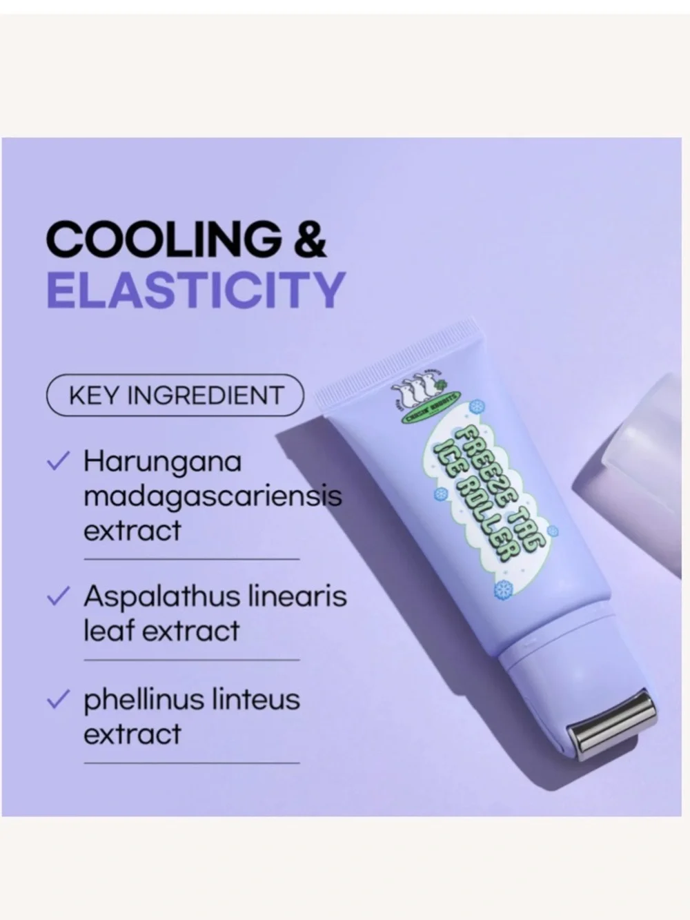 Chasin’ Rabbits Freeze Tag Ice Roller K Beauty Vegan Face Serum Skincare NEW NIB